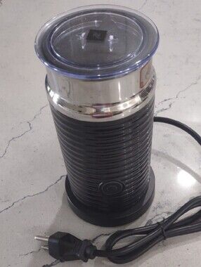 Nespresso Aerocinno 3 Electric Milk Frother - Black Stainless Finish EUC